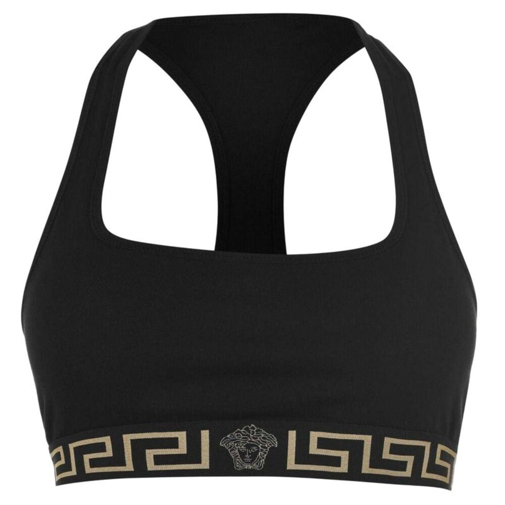 Versace Womens/Ladies Greek Key Sports Bra / Black